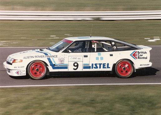 ISTEL sponsored car racing at Silverstone with Denny Hulme at the wheel.